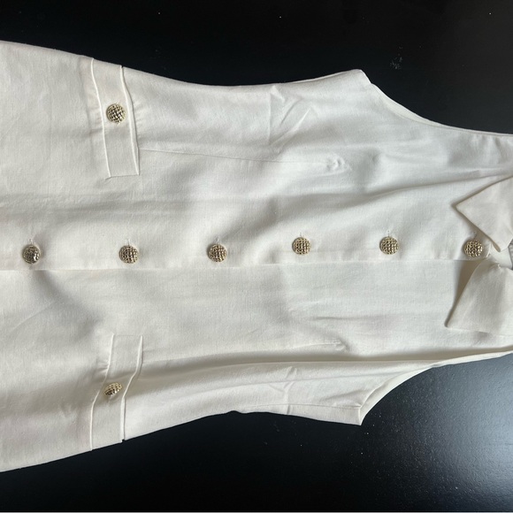 Match Point Collared Button Down Tank - White - Picture 3 of 5